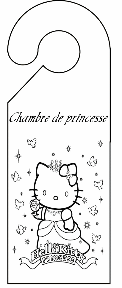 pancarte de porte hello kitty princesse